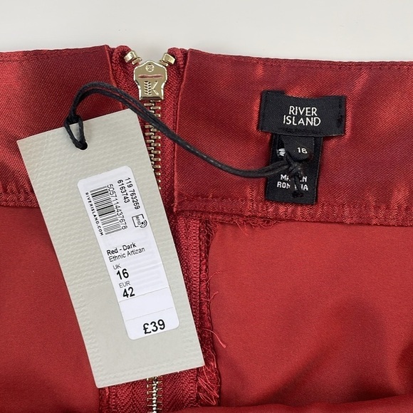 River Island Women's Rust Orange Fringe Mini Skirt Size US 14, New with Tags! - Picture 6 of 8